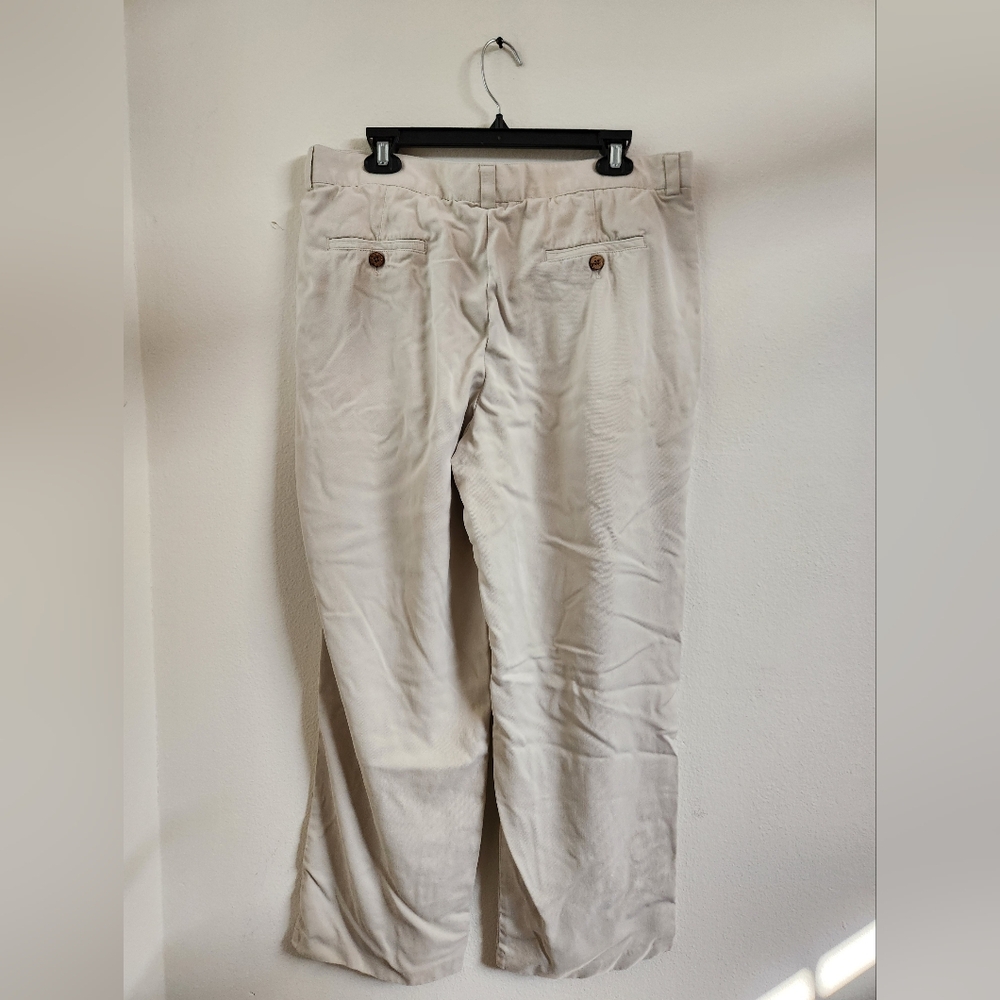 Pusser's Island‎ Reserve Men's Pants 100% Silk Khaki 36 X 30 Relaxed Fit - Picture 7 of 10